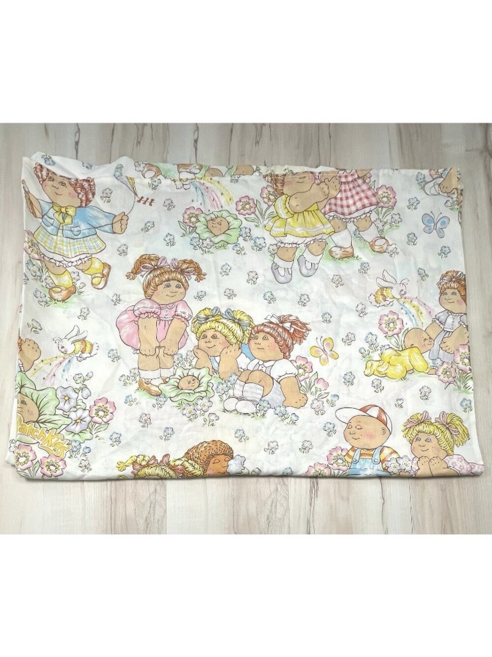 VTG 80s Performance Products Twin Size CABBAGE PATCH KIDS Flat Sheet No-Iron USA